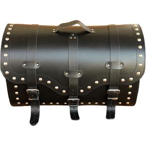 Nahkne mootorrattakohver luku ja neetidega RSA K155 must