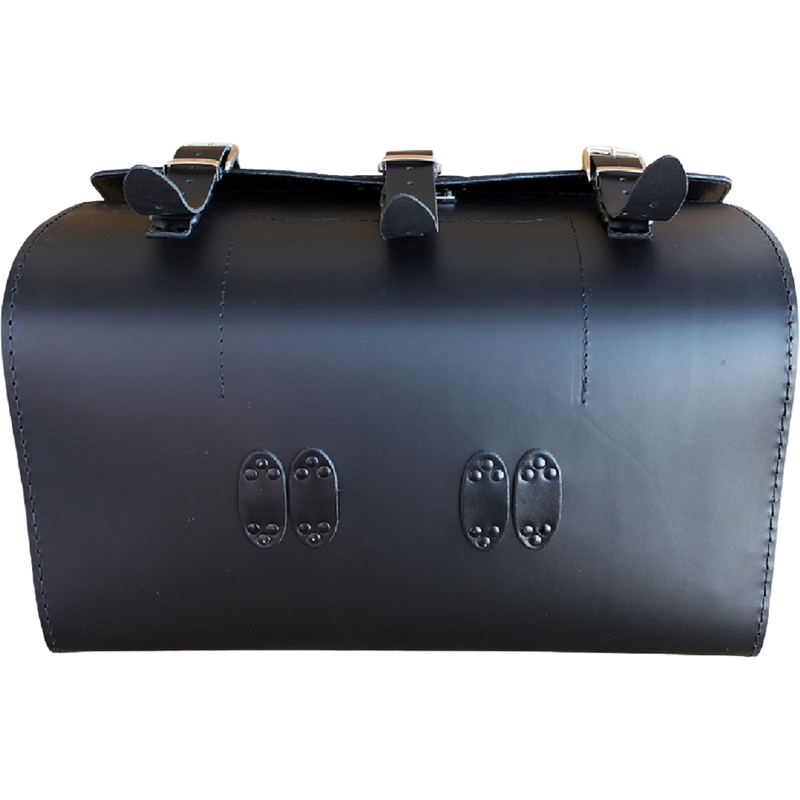 Nahkne mootorrattakohver lukuga RSA K451 must