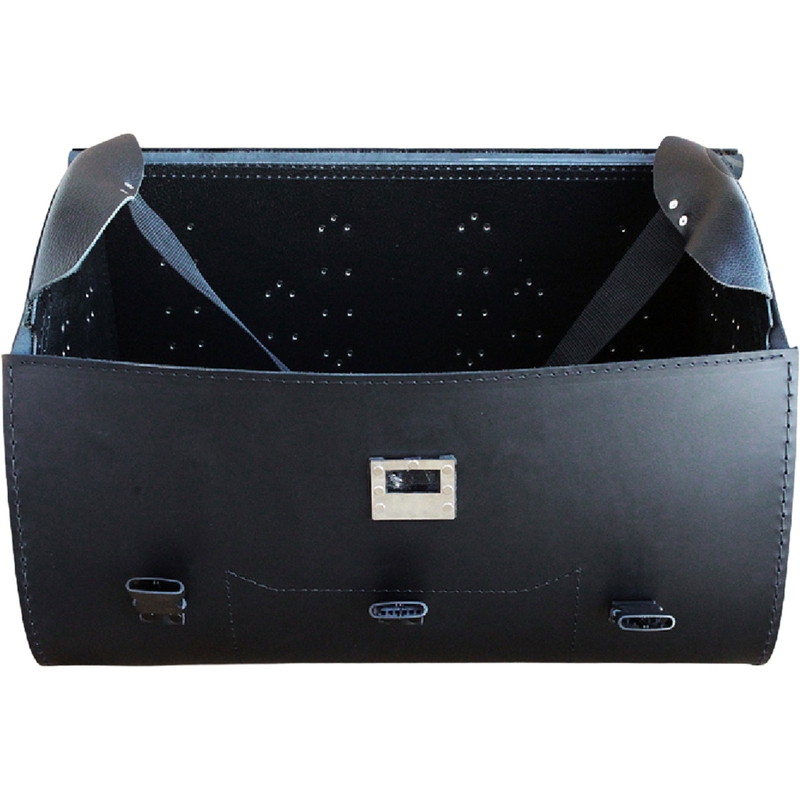 Nahkne mootorrattakohver lukuga RSA K451 must