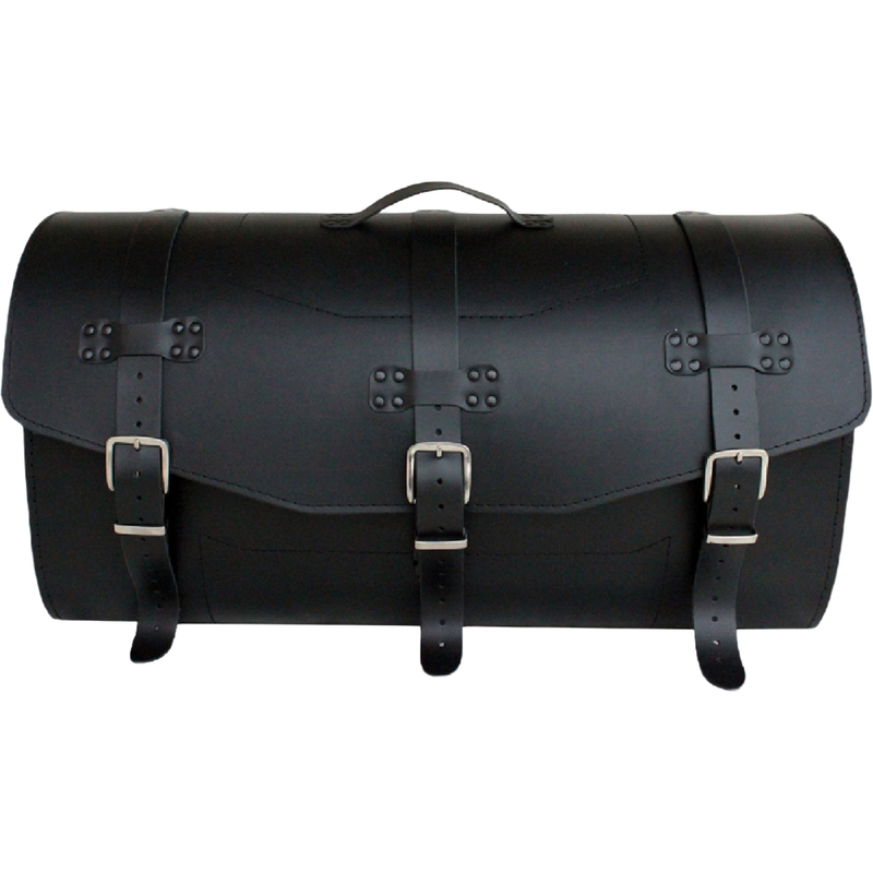 Nahkne mootorrattakohver lukuga RSA K461 must