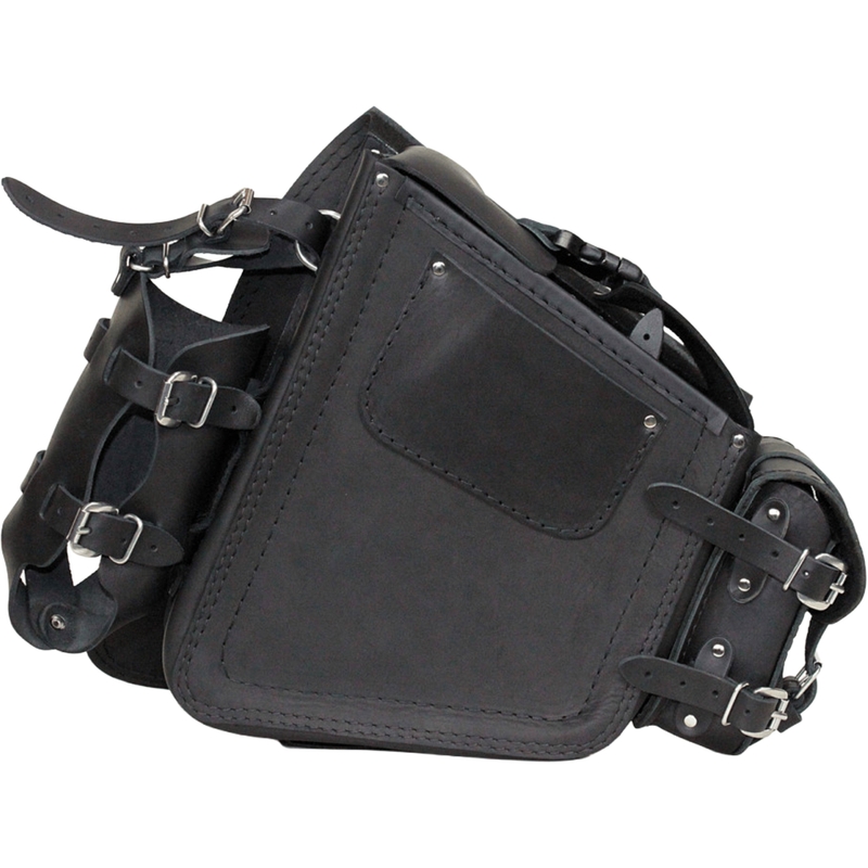 Nahkne mootorrattakott RSA S494 Skull HD Softail must