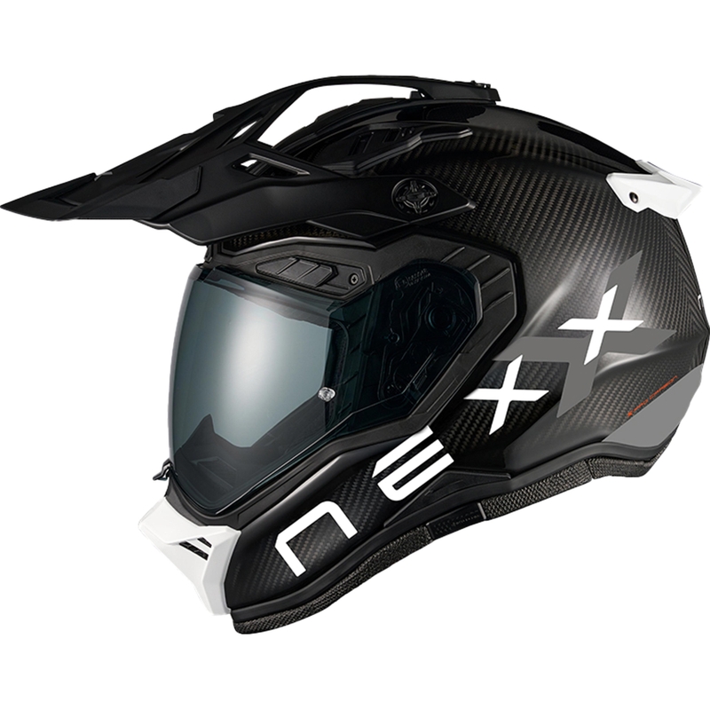 Enduro mootorratta kiiver Nexx X.Rally FIM Racing 2 Carbon must-valge