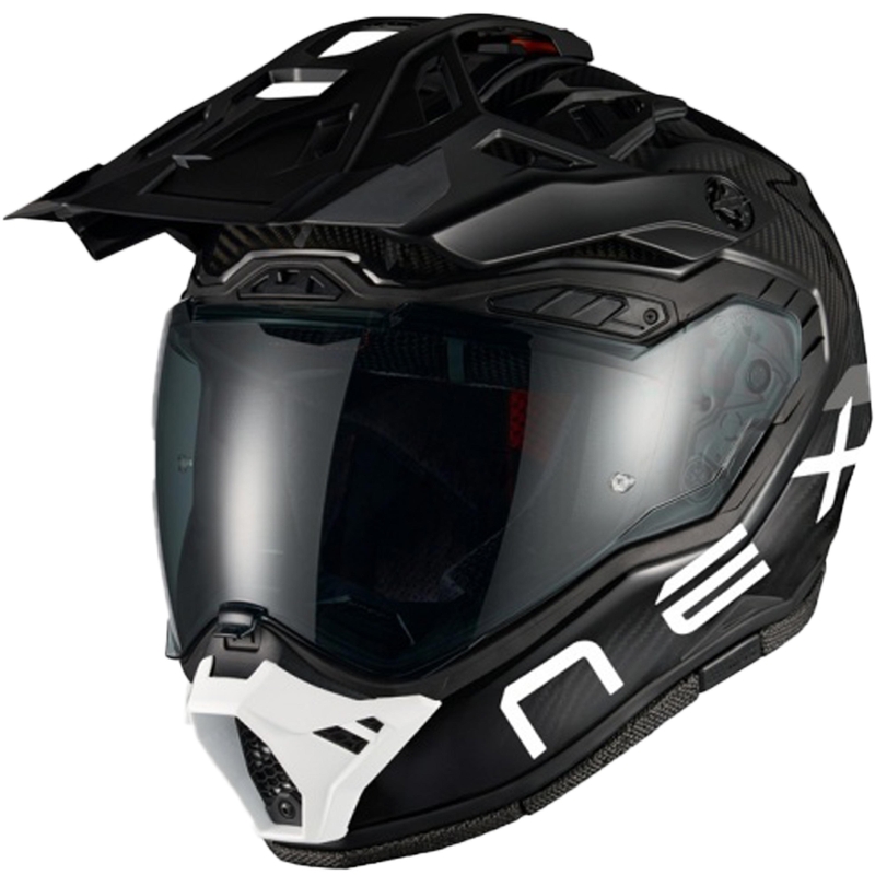 Enduro mootorratta kiiver Nexx X.Rally FIM Racing 2 Carbon must-valge