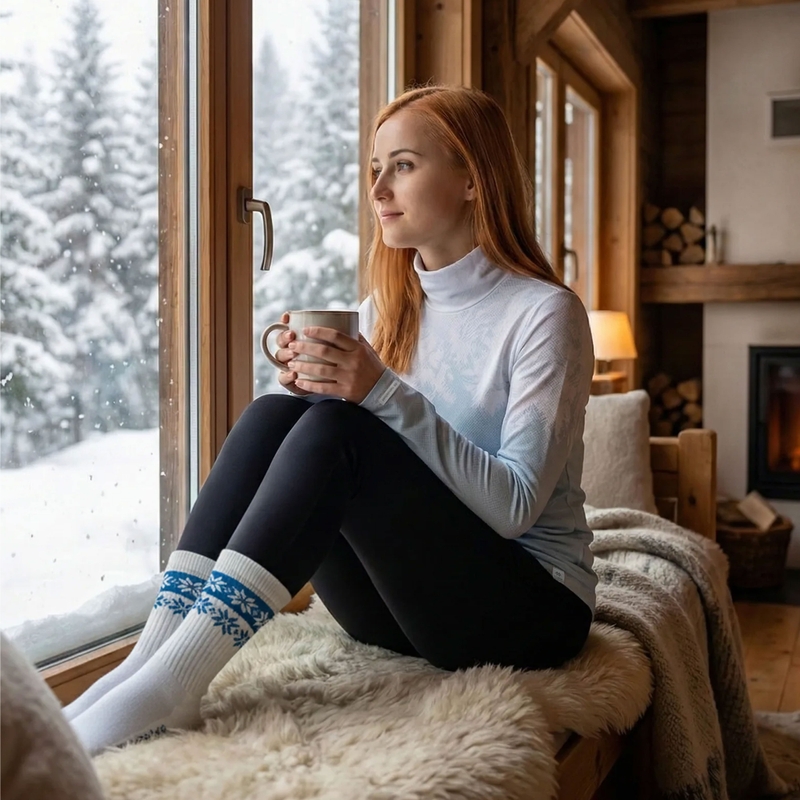 Naiste termiline t-särk nanosilver® Frozen sinine ja valge II