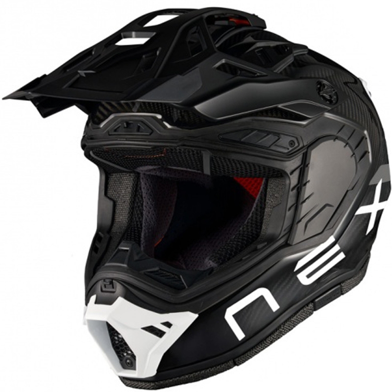 Enduro mootorratta kiiver Nexx X.Rally FIM Racing 2 Carbon must-valge