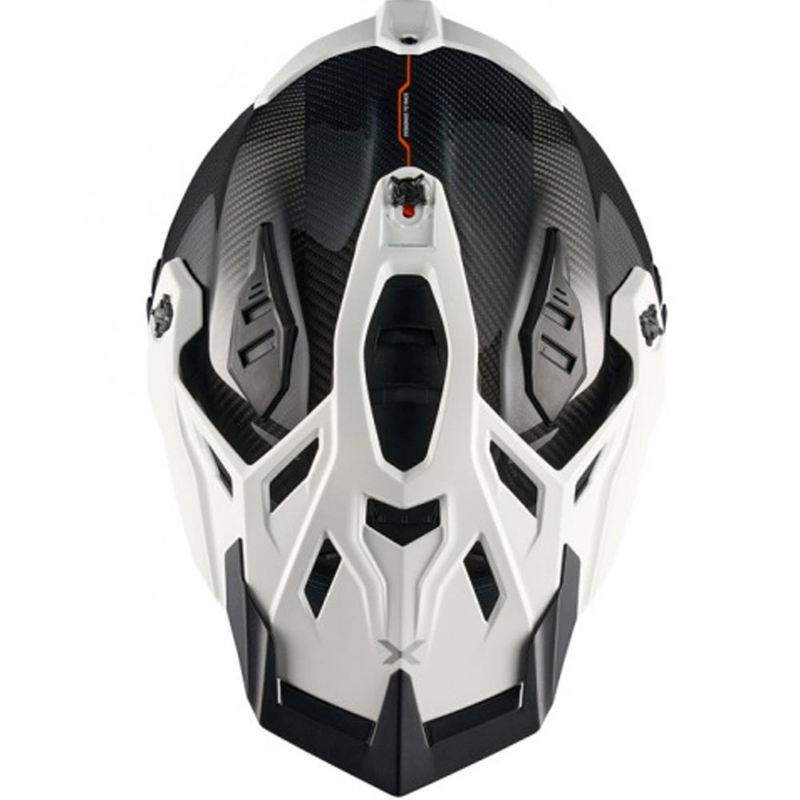 Enduro mootorratta kiiver Nexx X.Rally Gravix Carbon must-valge