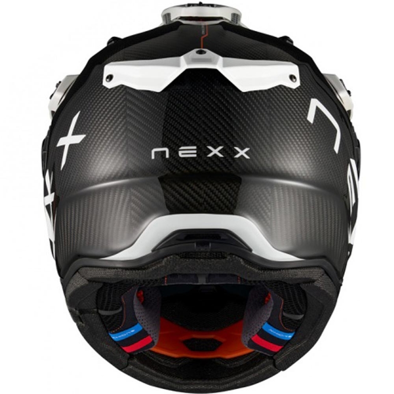 Enduro mootorratta kiiver Nexx X.Rally Gravix Carbon must-valge