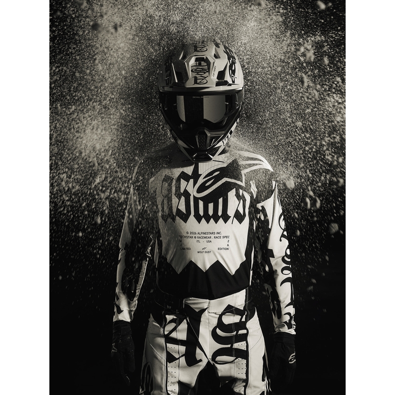 Alpinestars Supertech S-M7 limiteeritud väljaande motokrossikiiver Wolf Dust liiva-must