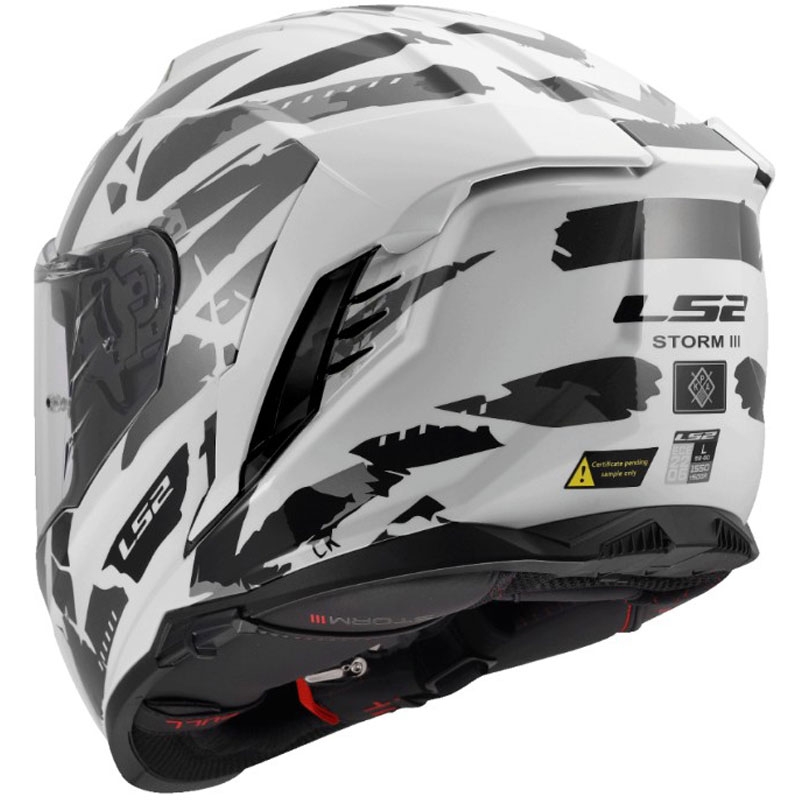 Täismaskiiver mootorrattale LS2 FF818 Storm III Kaos valge-hall