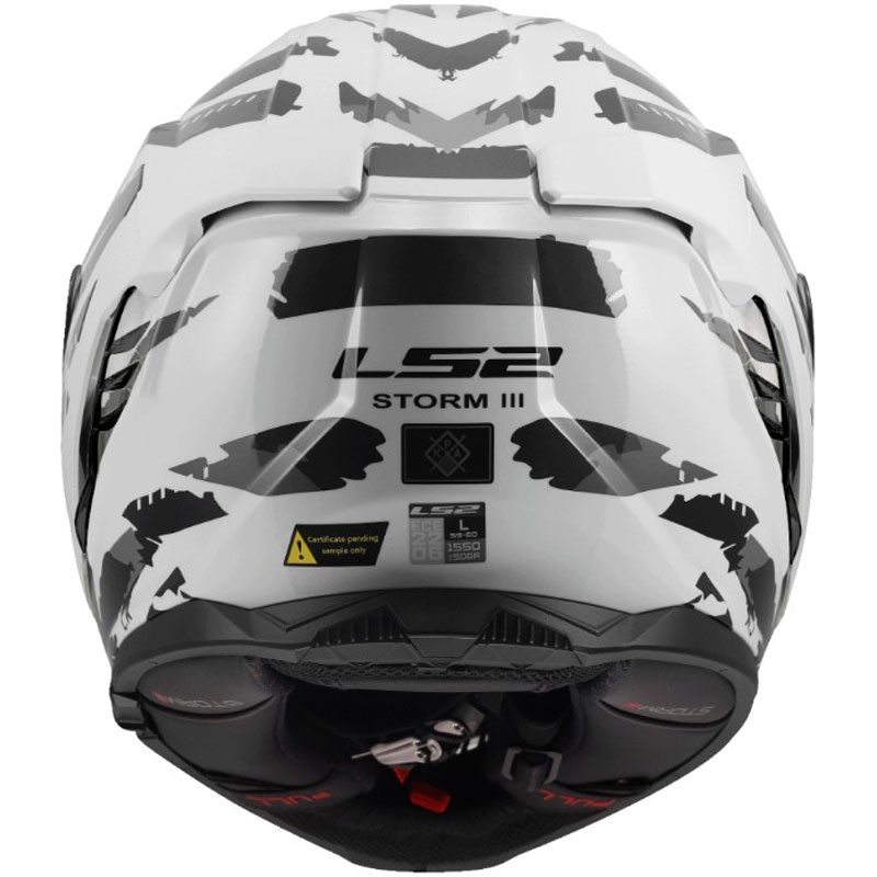 Täismaskiiver mootorrattale LS2 FF818 Storm III Kaos valge-hall