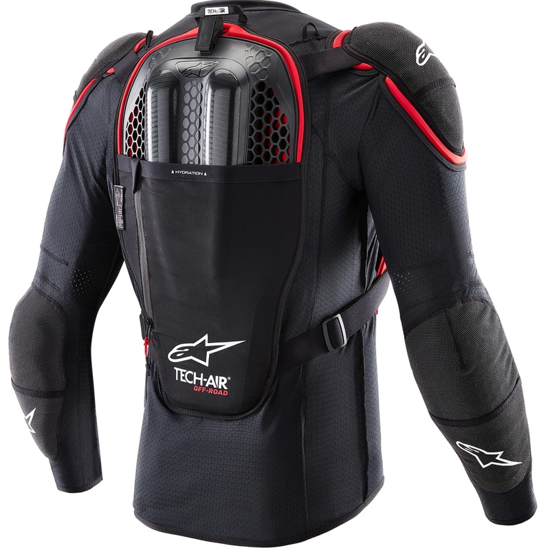 Alpinestars TECH-AIR®OFF-ROAD süsteemiga mootorratta turvapadjavest must-punane