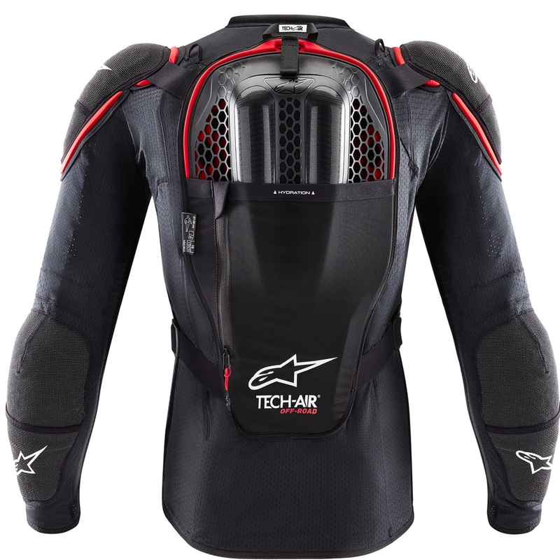 Alpinestars TECH-AIR®OFF-ROAD süsteemiga mootorratta turvapadjavest must-punane