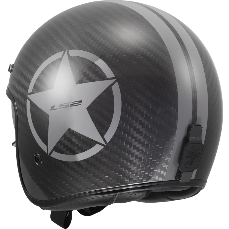 Avatud mootorrattakiiver LS2 OF601 Bob II Carbon Star läikiv hall