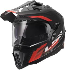 Enduro kiiver LS2 MX701 Explorer Hexa matt must-punane-hall
