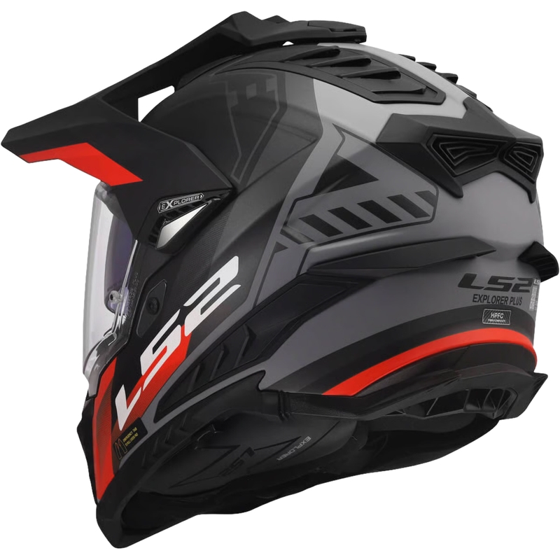 Enduro kiiver LS2 MX701 Explorer Hexa matt must-punane-hall
