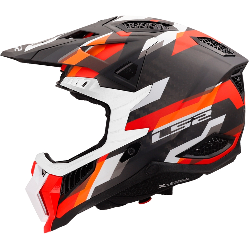 Motokrossi kiiver LS2 MX703 X-Force Phantom matt oranž-punane