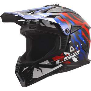 Motokrossi kiiver LS2 MX708 Fast II Grotesk läikiv valge-sinine-punane