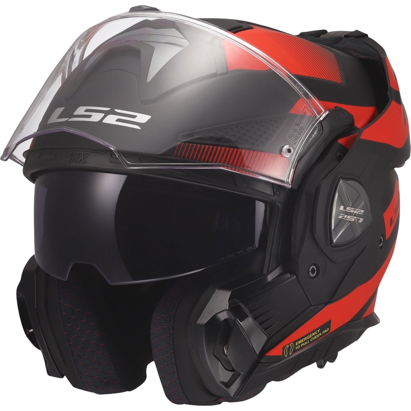 Ülesklapitav mootorrattakiiver LS2 FF901 Advant X Nova matt must-punane