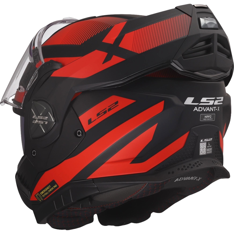 Ülesklapitav mootorrattakiiver LS2 FF901 Advant X Nova matt must-punane