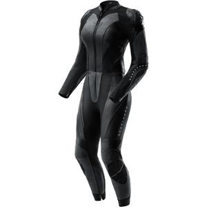 Naiste kaheosaline nahkne mootorratturikostüüm Rebelhorn Diva RS must