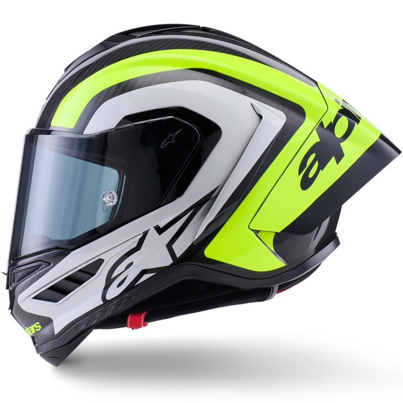 Alpinestars Supertech R10 Arius täismaski mootorrattakiiver must-fluorestseeriv kollane-valge