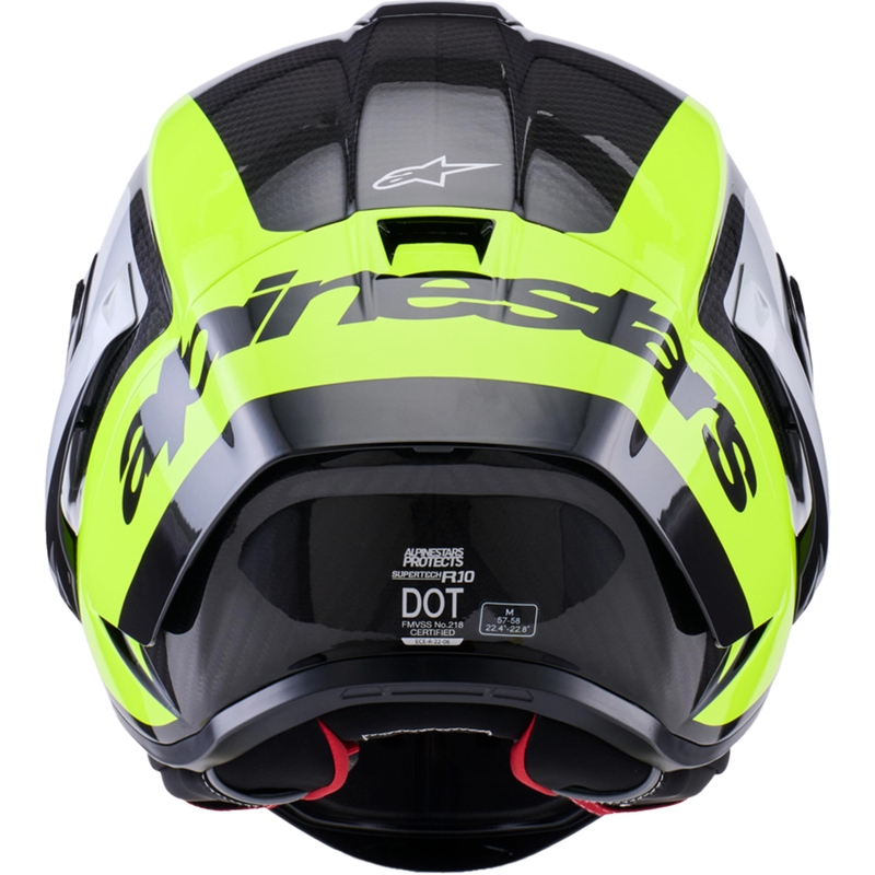 Alpinestars Supertech R10 Arius täismaski mootorrattakiiver must-fluorestseeriv kollane-valge