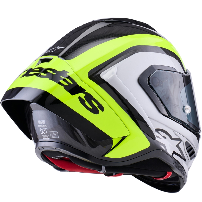 Alpinestars Supertech R10 Arius täismaski mootorrattakiiver must-fluorestseeriv kollane-valge