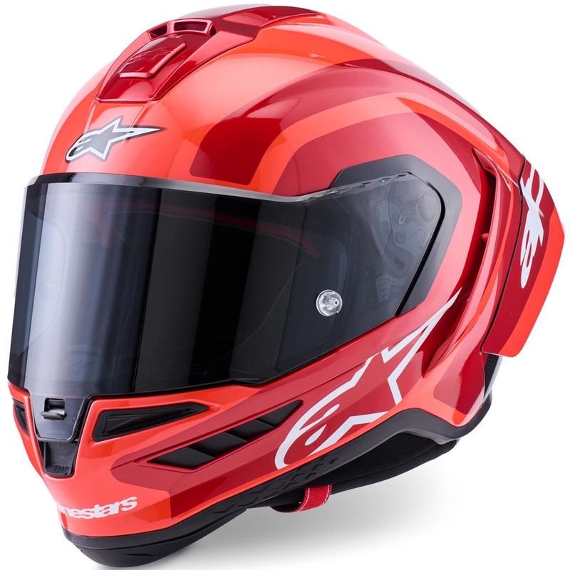 Alpinestars Supertech R10 Arius täismaskiiver fluorestsentspunane-punane-must-valge