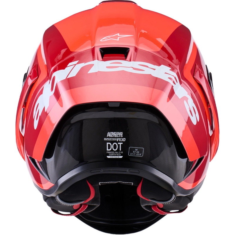 Alpinestars Supertech R10 Arius täismaskiiver fluorestsentspunane-punane-must-valge