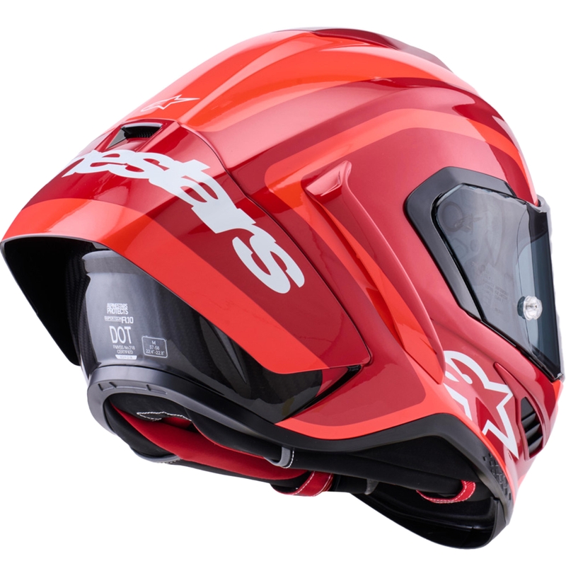 Alpinestars Supertech R10 Arius täismaskiiver fluorestsentspunane-punane-must-valge