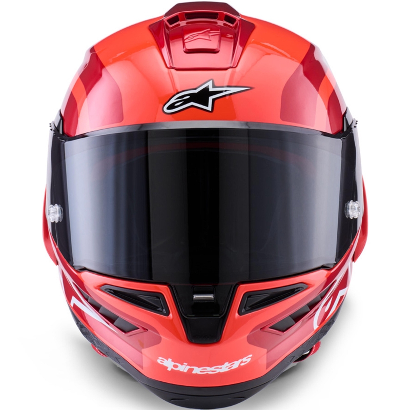 Alpinestars Supertech R10 Arius täismaskiiver fluorestsentspunane-punane-must-valge