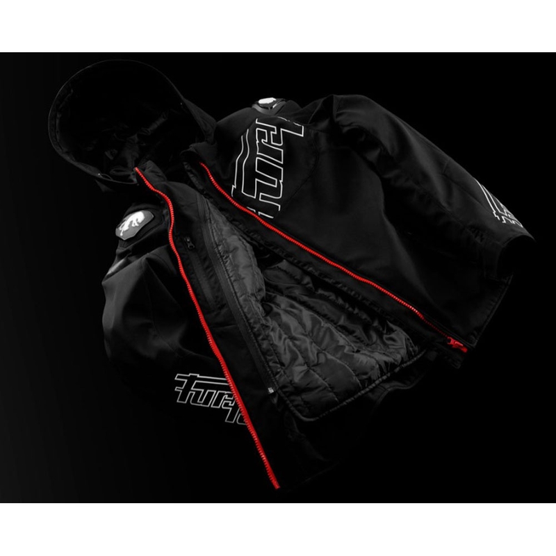 Furygan Sektor Roadster Evo mootorratta jope must-valge-punane