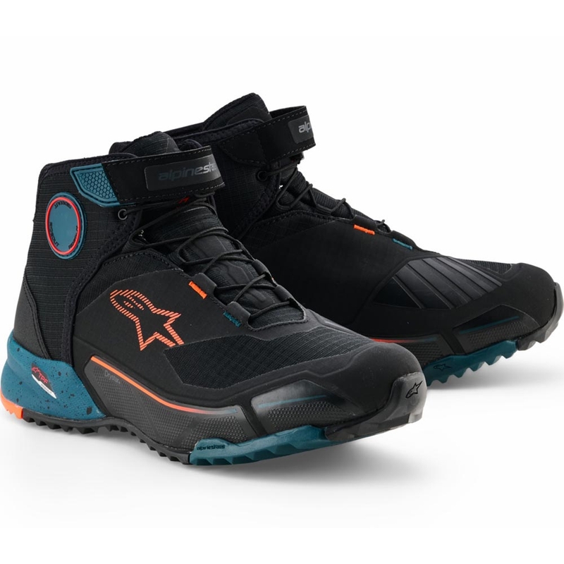 Alpinestars CR-X Drystar mootorrattasaapad must-sinine-oranž