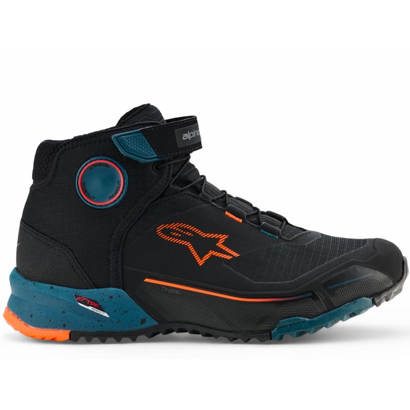 Alpinestars CR-X Drystar mootorrattasaapad must-sinine-oranž
