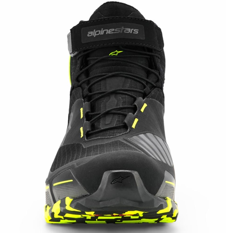 Alpinestars CR-X Drystar mootorrattasaapad must-tumehall-fluorestseeruvkollane