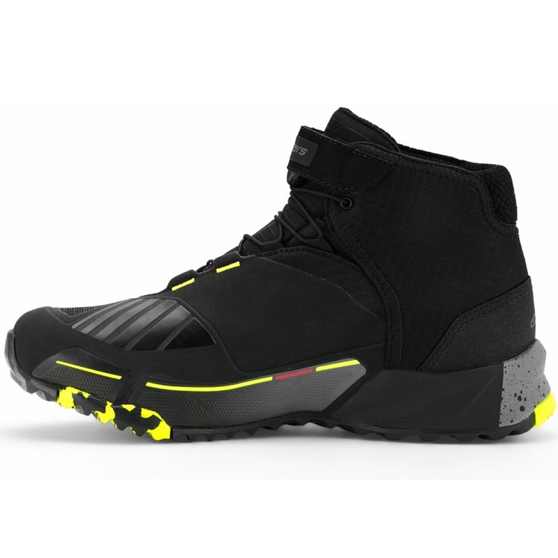 Alpinestars CR-X Drystar mootorrattasaapad must-tumehall-fluorestseeruvkollane