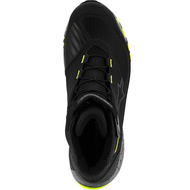 Alpinestars CR-X Drystar mootorrattasaapad must-tumehall-fluorestseeruvkollane