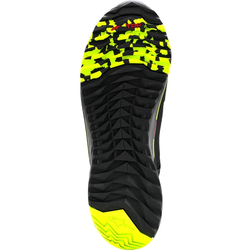 Alpinestars CR-X Drystar mootorrattasaapad must-tumehall-fluorestseeruvkollane