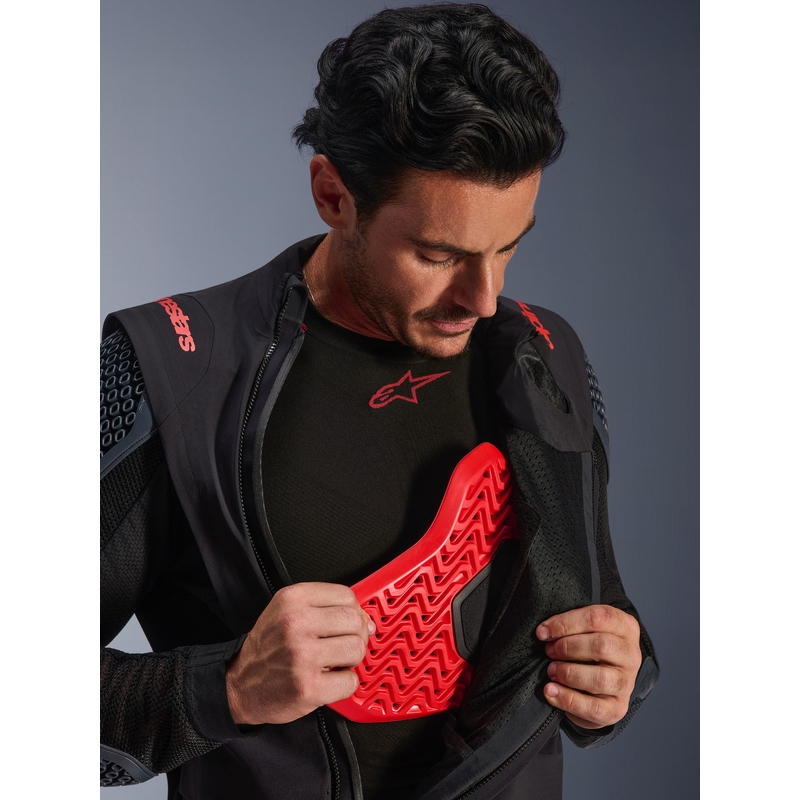 Alpinestars Halo PRO Drystar XF mootorratta jope must-tumehall-punane