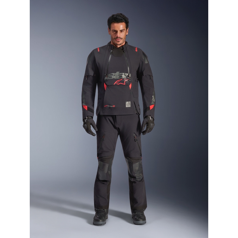 Alpinestars Halo PRO Drystar XF mootorratta jope must-tumehall-punane