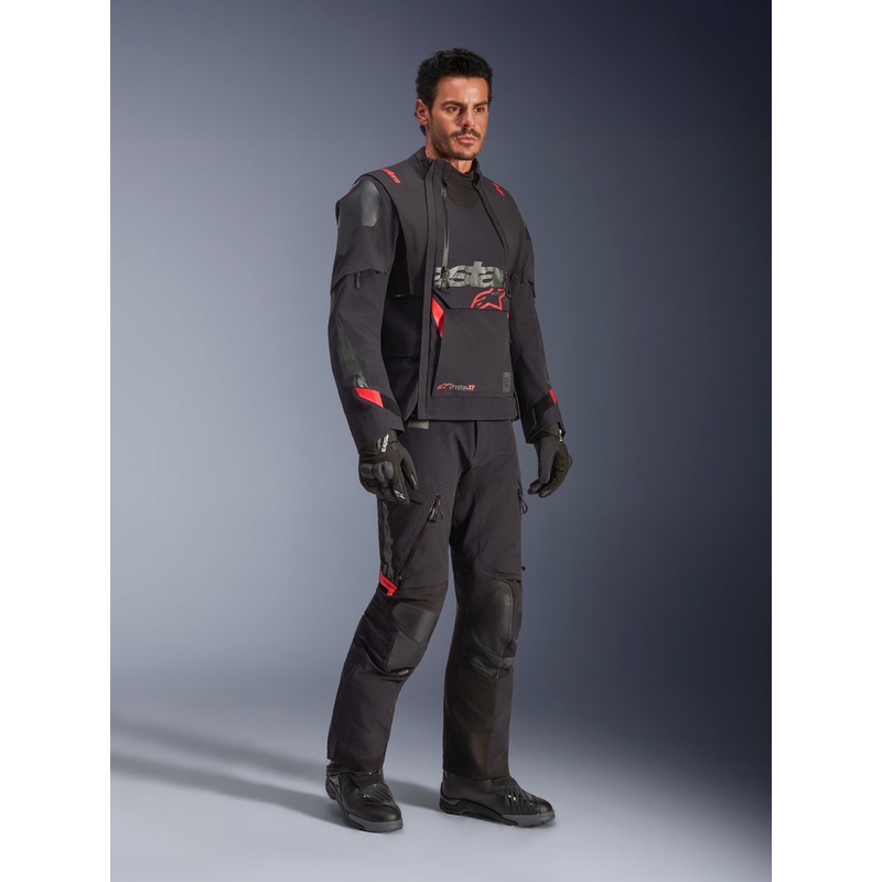 Alpinestars Halo PRO Drystar XF mootorratta jope must-tumehall-punane