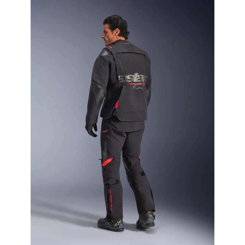 Alpinestars Halo PRO Drystar XF mootorratta jope must-tumehall-punane