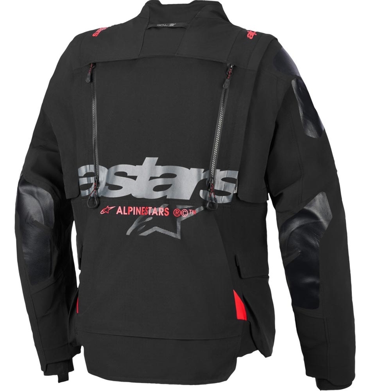 Alpinestars Halo PRO Drystar XF mootorratta jope must-tumehall-punane