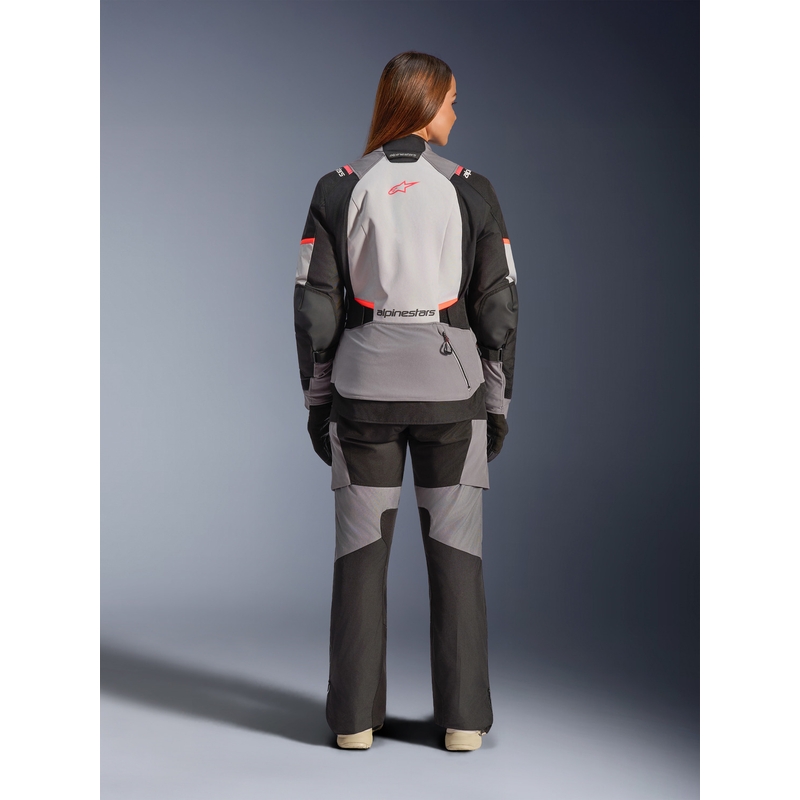 Alpinestars Stella Andes V4 Drystar naiste mootorratta jope tumehall-helehall-must-punane