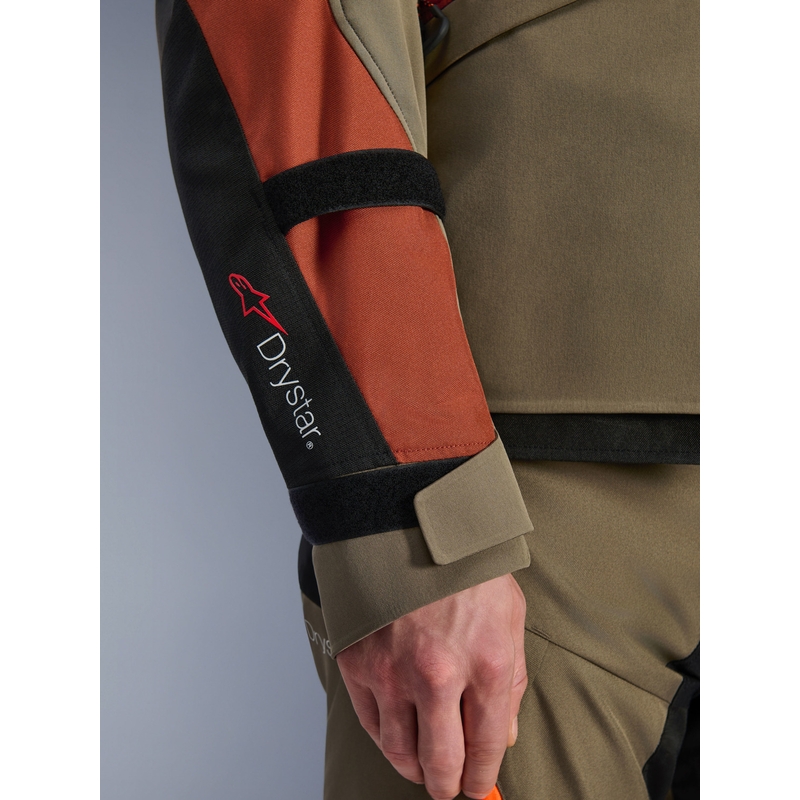 Alpinestars Andes V4 Drystar mootorratta jope helepruun-tumeoranž-must