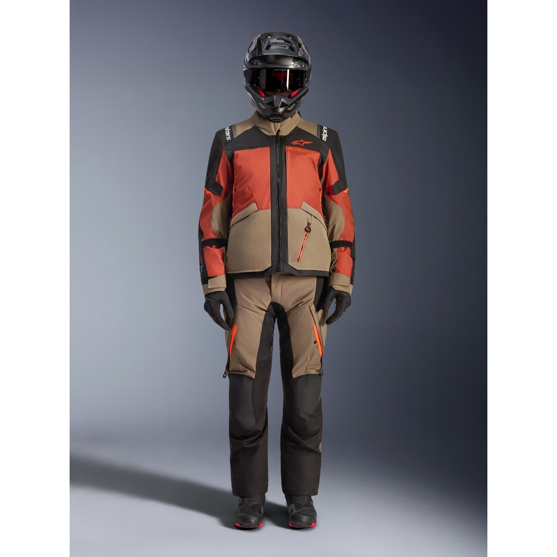 Alpinestars Andes V4 Drystar mootorratta jope helepruun-tumeoranž-must