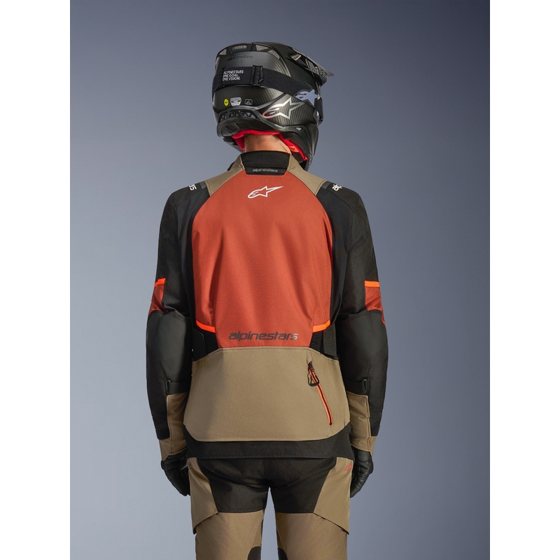 Alpinestars Andes V4 Drystar mootorratta jope helepruun-tumeoranž-must