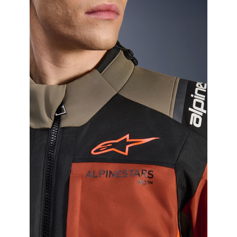 Alpinestars Andes V4 Drystar mootorratta jope helepruun-tumeoranž-must