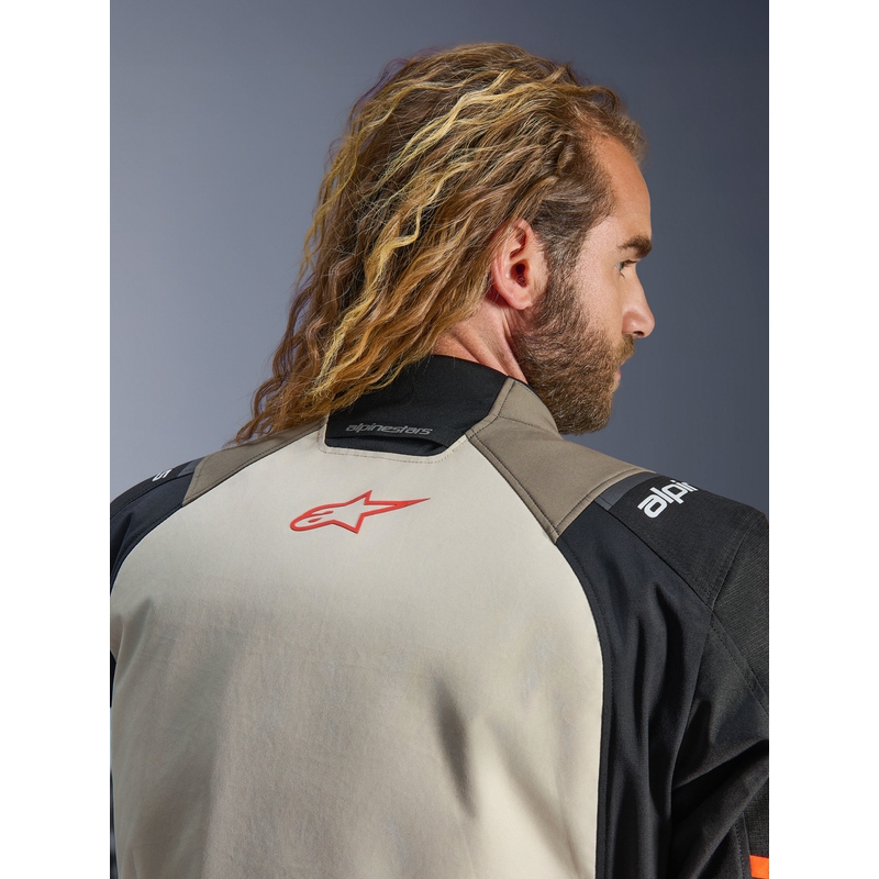 Alpinestars Andes V4 Drystar Mootorratta Jakk Kreem-Hele Pruun-Must-Fluo Oranž