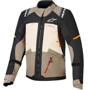 Alpinestars Andes V4 Drystar Mootorratta Jakk Kreem-Hele Pruun-Must-Fluo Oranž